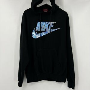 Nike Black Hoodie with Blue Logo